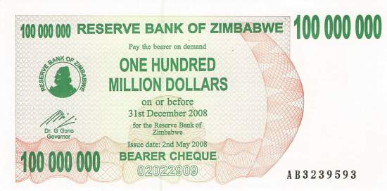 100 Dollars Zimbabwe p.42 2006